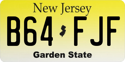 NJ license plate B64FJF
