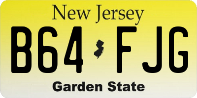 NJ license plate B64FJG
