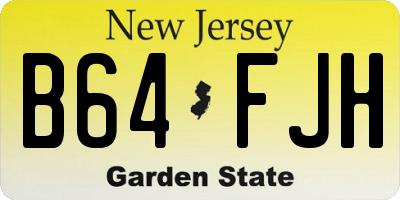 NJ license plate B64FJH