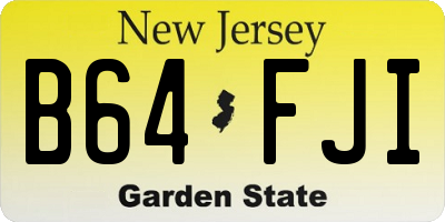 NJ license plate B64FJI