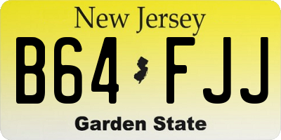 NJ license plate B64FJJ