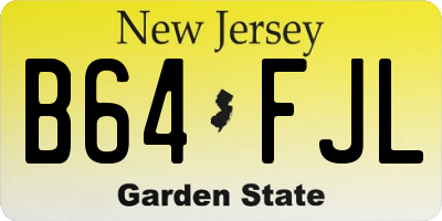 NJ license plate B64FJL