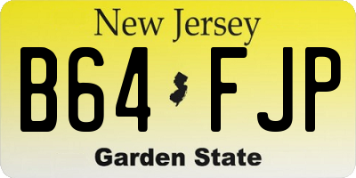 NJ license plate B64FJP