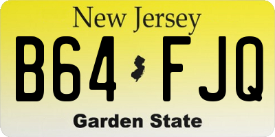 NJ license plate B64FJQ