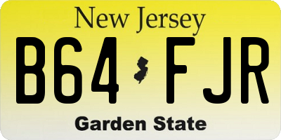 NJ license plate B64FJR