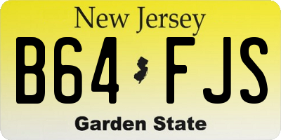 NJ license plate B64FJS