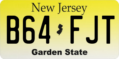 NJ license plate B64FJT