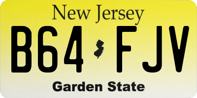 NJ license plate B64FJV