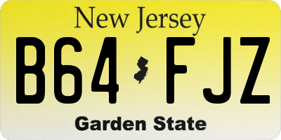 NJ license plate B64FJZ