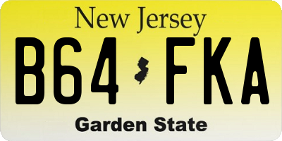 NJ license plate B64FKA