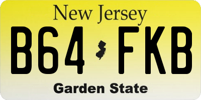 NJ license plate B64FKB