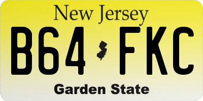 NJ license plate B64FKC