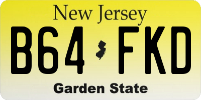NJ license plate B64FKD