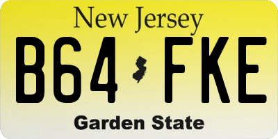 NJ license plate B64FKE