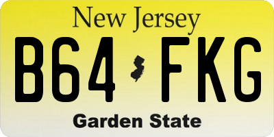 NJ license plate B64FKG