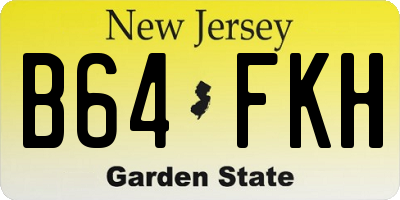 NJ license plate B64FKH