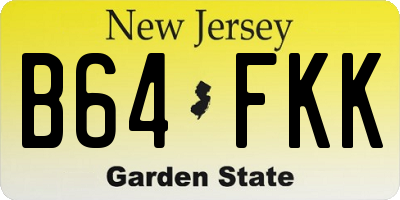 NJ license plate B64FKK