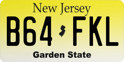 NJ license plate B64FKL