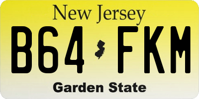 NJ license plate B64FKM