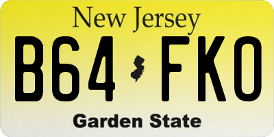 NJ license plate B64FKO