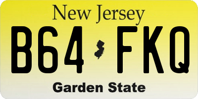 NJ license plate B64FKQ