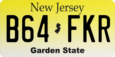 NJ license plate B64FKR