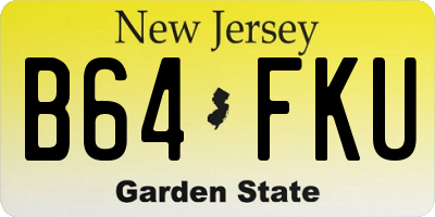 NJ license plate B64FKU