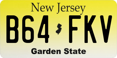 NJ license plate B64FKV