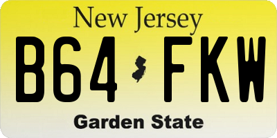 NJ license plate B64FKW