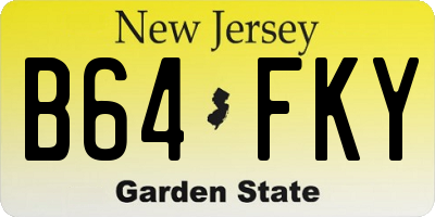 NJ license plate B64FKY