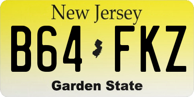 NJ license plate B64FKZ