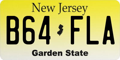 NJ license plate B64FLA