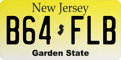 NJ license plate B64FLB