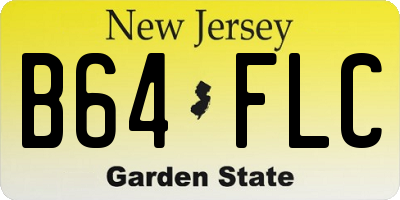 NJ license plate B64FLC