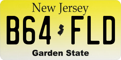 NJ license plate B64FLD