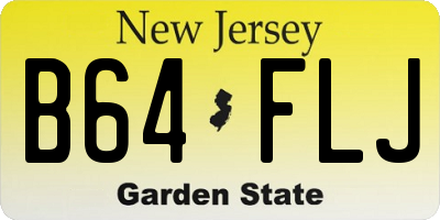 NJ license plate B64FLJ