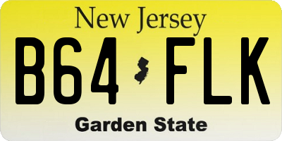 NJ license plate B64FLK