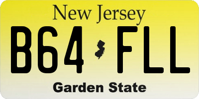 NJ license plate B64FLL