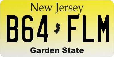 NJ license plate B64FLM