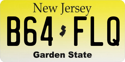 NJ license plate B64FLQ