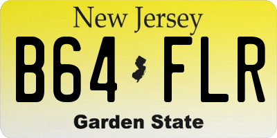 NJ license plate B64FLR