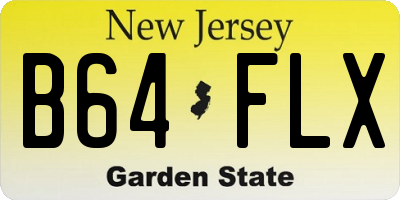 NJ license plate B64FLX