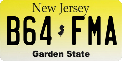 NJ license plate B64FMA