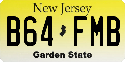 NJ license plate B64FMB