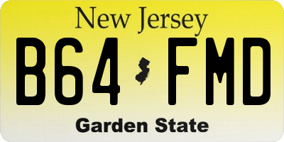 NJ license plate B64FMD