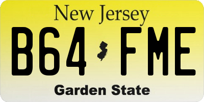 NJ license plate B64FME