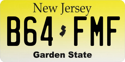 NJ license plate B64FMF