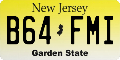 NJ license plate B64FMI