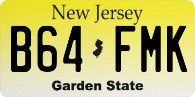 NJ license plate B64FMK