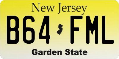 NJ license plate B64FML